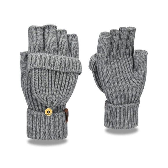 Urban Space Accessories - Women's Winter Fingerless Gloves Warm Flip Typing Gloves Knitted Convertible Glo